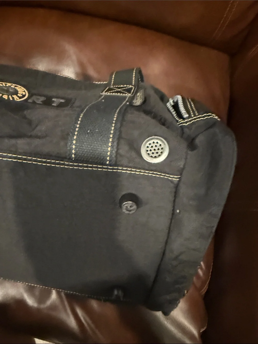 Kipling Black Duffel Bag with Yellow Logo Accent